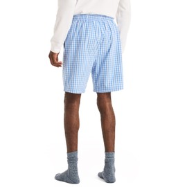 Nautica Sustainably Crafted Plaid Poplin Sleep Short, Blue Yonder, Medium