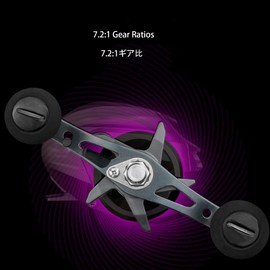 Lacusmall - Carretes de pesca con relación de engranaje 7.2:1, carrete de baitcasting con sistema de frenado magnético, carrete de ruedas de anzuelo con sistema de alarma de pesca, 18 libras de