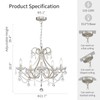 WUZUPS Crystal 5-Light Candle Chandelier Pendant Flushmount Ceiling Light Modern