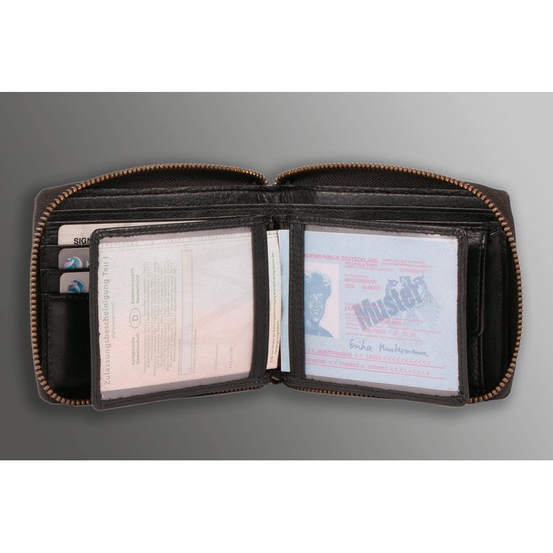 MATADOR Wallet 6404/A YKK Zip Landscape Format, black, rfid wallet