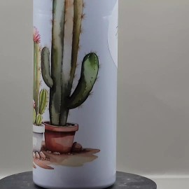 Handmade Watercolor Cactus Landscape 20 oz Tumbler Adorable #20002