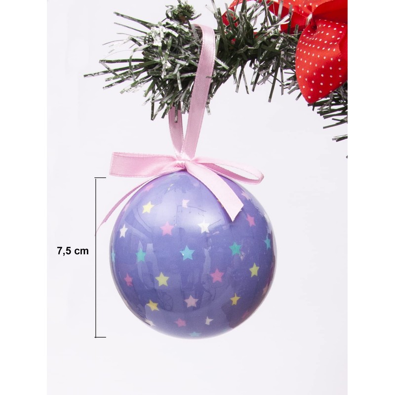 Ciao Set of 6 decoupage Christmas tree balls (diameter 7.5