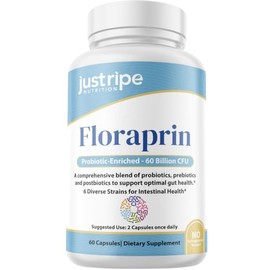 Floraprin Probiotics 60 Billion CFU Multi-Strain, Digestive & Gut Health, Supports Occasional Constipation, Diarrhea, Lactobacillus Acidophilus, Gas & Bloating, Probiotics For Women & Men 60 caps (1)