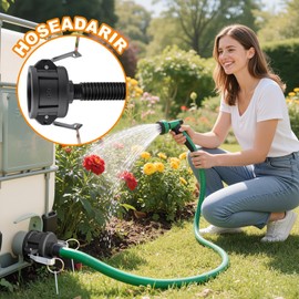 Ibc Tote Fittings Adapter 275 330 Gallon, 3/4 inch Male Thread Water Tote Hose Adaptor with Camlock Fittings Garden Hose Connection(2 Pack)