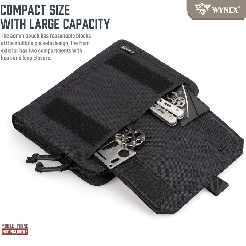 WYNEX Tactical Folding Admin Pouch, Molle Tool Bag of Laser-Cut