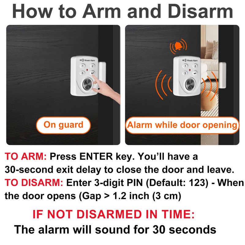 Door Alarms with Delay When Left Open 130db Window Break