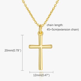 AMELINE 14K Gold Cross Necklaces for Women Gold Cross Chain Minimalist Pendant Small Necklace for Women Jewelry (gold)
