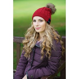 MATANA Wireless Unisex Winter Bluetooth Hat with Stereo Speaker Headphones, Built-in Mic, Handsfree Burgundy