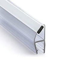Universal 45 Degree Shower Door Magnetic Profile Seal for Glass-to-Glass Applications - 73" Long with White Magnet for 5/32", 3/16", 1/4" or 5/16" Glass
