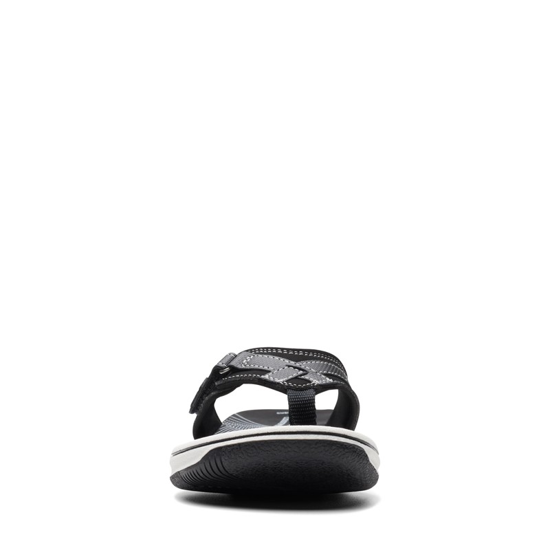 Clarks Clarks womens Breeze Sea Flip Flop, Black Synthetic, 11