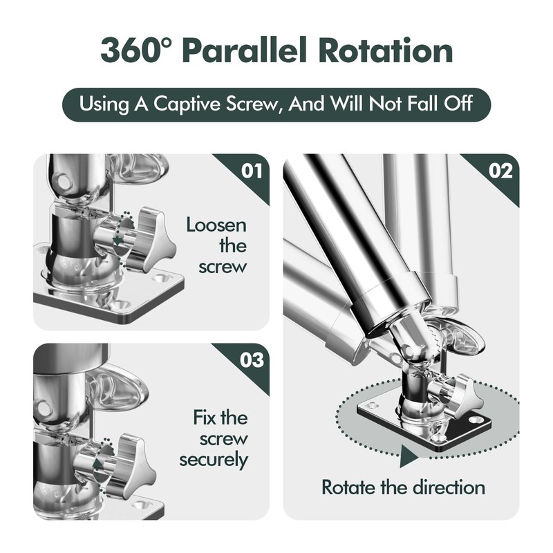 Rod Holder for Fishing Boat,360 Degree Marine Grade Stainless Steel