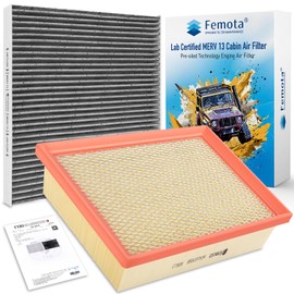 Femota Cabin & Engine Air Filter Kit, CF11183 & CA10755, Lab Certified MERV 13, Pre-oiled, 2pcs, Specific for Jeep Grand Cherokee 3.6L/5.7L/6.4L (2011-21), Dodge Durango 3.6L/5.7L/6.4L (2011-23)