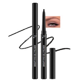 GHFCZOO 2Pcs Gel Eyeliner Pencils - Ultra-Smooth 1.5mm Tip, Waterproof & Smudge-Proof All-Day Wear | High-Pigment Creamy Matte Formula, Black