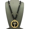 Shiny Jewelers USA Mens Gold Silver Egyptian Ankh Cross Round