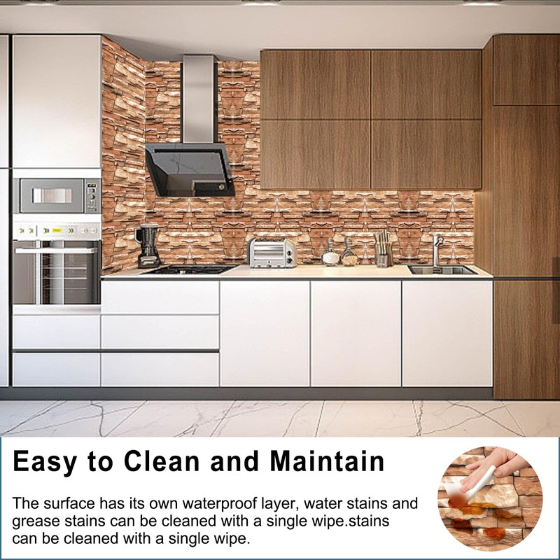 HOMMDECO 3D Brick Wall Panel 10PCS Wall Panels Peel and