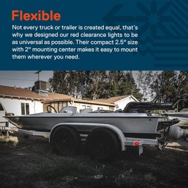 ONLINE LED STORE TRUE MODS 12pc 2.5" Red LED Trailer Marker Light Kit [DOT FMVSS 108] [SAE P2] [Surface Mount] [Waterproof IP67] Side Marker Lights for Trailer Truck