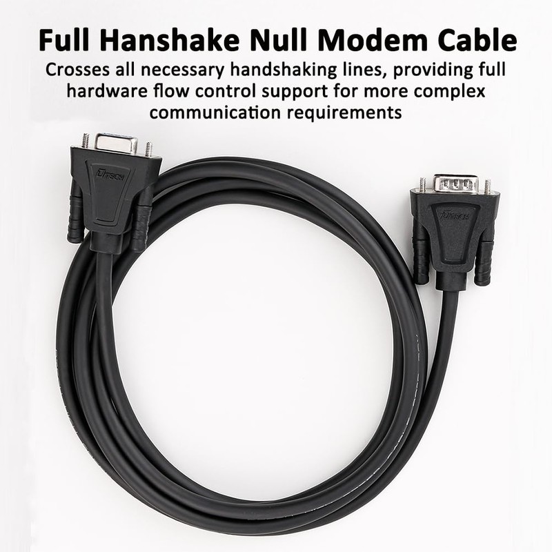 DTECH DB9 RS232 Serial Cable Null Modem Male to Female
