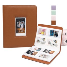 Yootiko Photo Album, 288 Pockets 6 x 9 cm Photos, PU Cover, Transparent Pages, Small, Mini, Large Capacity, Family Wedding Picture Albums for Children, Boys, Girls, Women, Men (Brown (Lychee)