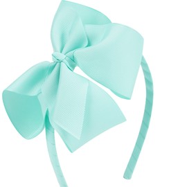 MEEDEE Navy Headband with Bow Fashion Solid Grosgrain Ribbon Hair Bows Big Bow Headbands for Girls Toddler Teens Kids Holiday Dress Decoration Makeup Cosplay Party Headwear Handmade