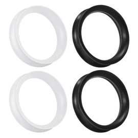 Kridzisw 32mm Black Clear Silicone Gauges Tunnels Earrings for Ear Rubber Plastic Soft Double Flare Gauges Plugs Tunnel Earrings Flexible Large Tunnel Expander Stretching Kit Set Women Men 1 1/4 Inch