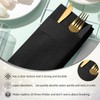 Cindeer 150 Pcs Black Linen Dinner Feel Napkins with Built