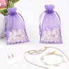 G2PLUS Lilac Organza Gift Pouches, 13x18 CM Large Organza Favour