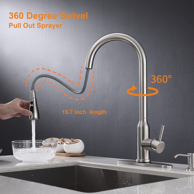 Touch Kitchen Faucet,KEER Smart Kitchen Sink Faucet with Pull Down
