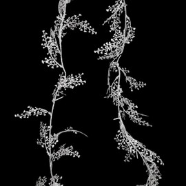 Christmas Concepts® 1.8m (6ft) Silver Glitter Leaf Garland - Floral Party Décor - Christmas Tree Decorations