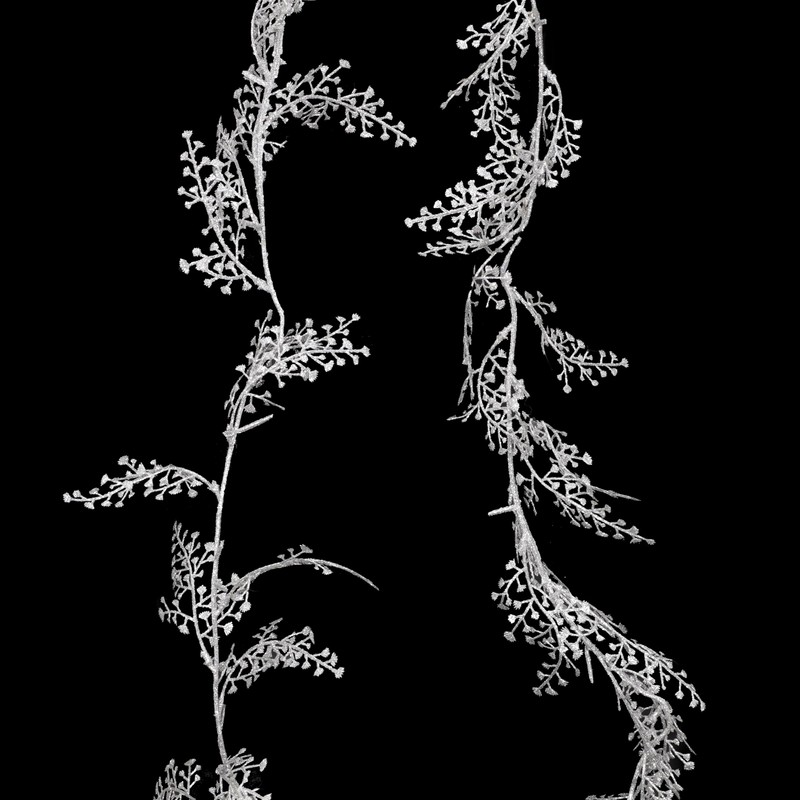 Christmas Concepts® 1.8m (6ft) Silver Glitter Leaf Garland - Floral