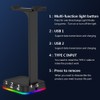 RGB Headphones Stand Dual USB Interface Headphone Holder Earphone Display