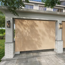 VICLLAX Outdoor Roller Shade Fabric for Front Porch Patio, Gazebo Blinds Roll Up Shade (8' W X 8' L), Wheat