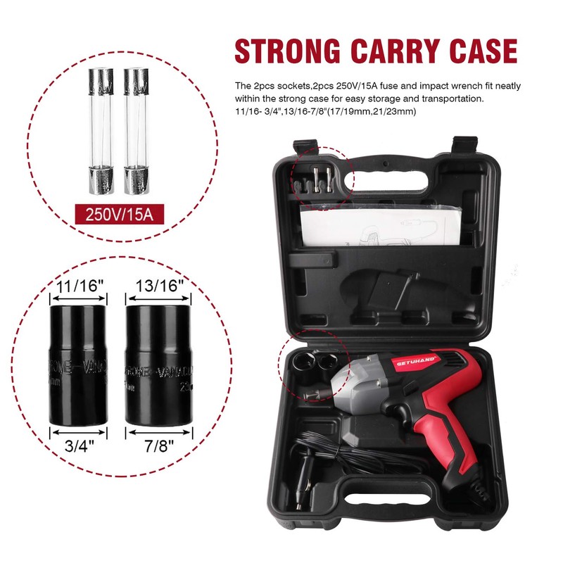 GETUHAND Electric Impact Wrench 1/2 Inch & 12 Volt 400N.M