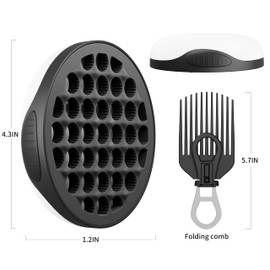 FIABC Silicone Curl Brush,Africa Comb,Magic Curly Hair Brush Twist Hair,Afro Pick,Men Women Boys Girls Wave Curler Tool,1 Set Black…