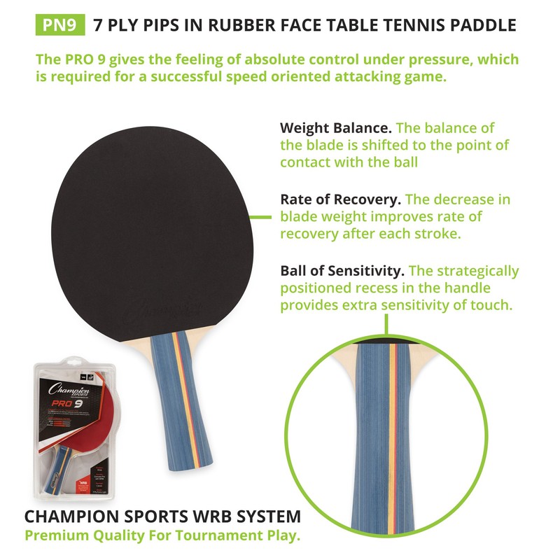 Champion Sports PN9 7 Ply Pips in Rubber Face Table
