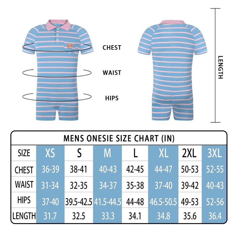 Landofgenie Onesie Pyjamas Men's Short Sleeve Cotton Romper One Piece
