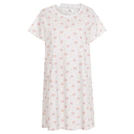 AVIIER 100% Cotton Hospital Gowns for Women Open Back Adaptive Clothing Nightgown Post Shoulder Surgery Patient Gown White Flower L