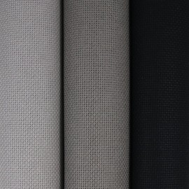 KCS 3 piezas de 15 x 18 pulgadas (38 x 45 cm), tela de punto de cruz, tela de algodón Aida, caja de tela enrollada, 18 quilates, gris medio + gris oscuro + negro