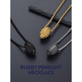 Bandmax Sports Necklaces for Men, 316L Stainless Steel Chain Link Pendant