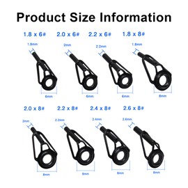 EIHI 8 Piece Rod Tips Repair Kit, Fishing Rod Repair Accessory Kit with Ceramic, Stainless Steel Replacement Rod Tip, Fishing Rod Guide Rings for Freshwater Saltwater Fishing Lovers