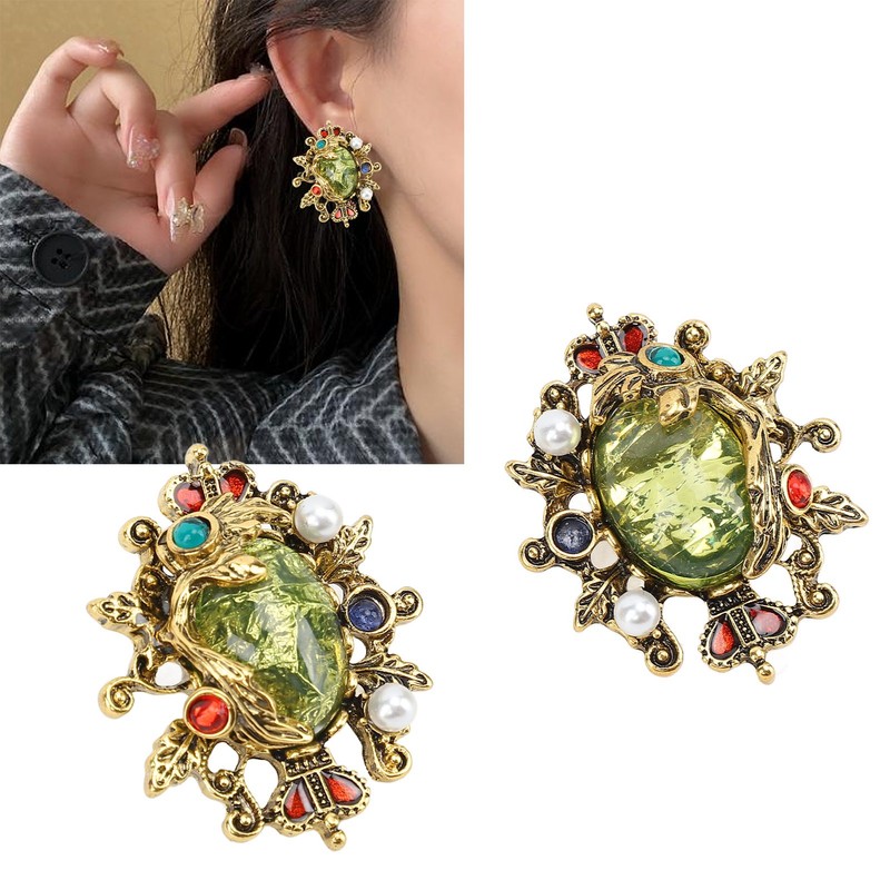 Vintage Court Style Earrings Fashionable Exquisite Luster Retro Earrings for