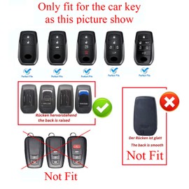 ontto Alloy Car Key fob Cover Fit for Toyota RAV4 Highland Corolla Hilux Fortuner Land Cruiser Camry Crown 2/3/4/5/6 buttons Leather Key case Shell key holder keyring keychain accessories Silver-green