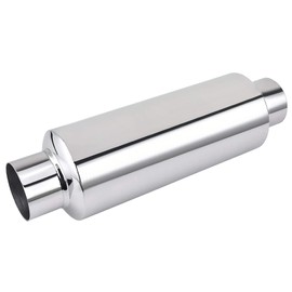 EVIL ENERGY 2.25" Resonator Muffler Stainless Steel (2.25 inch Inlet/Outlet, 13.8" Length)