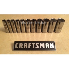 Craftsman NEW CRAFTSMAN 11pc LOT 3/8 Drive DEEP 6 point SAE Socket set (3/8-1")