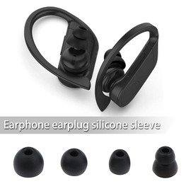 EMSea 16pcs Ear Tips Compatible with Powerbeat Pro/3 Earphones 4 Sizes Black
