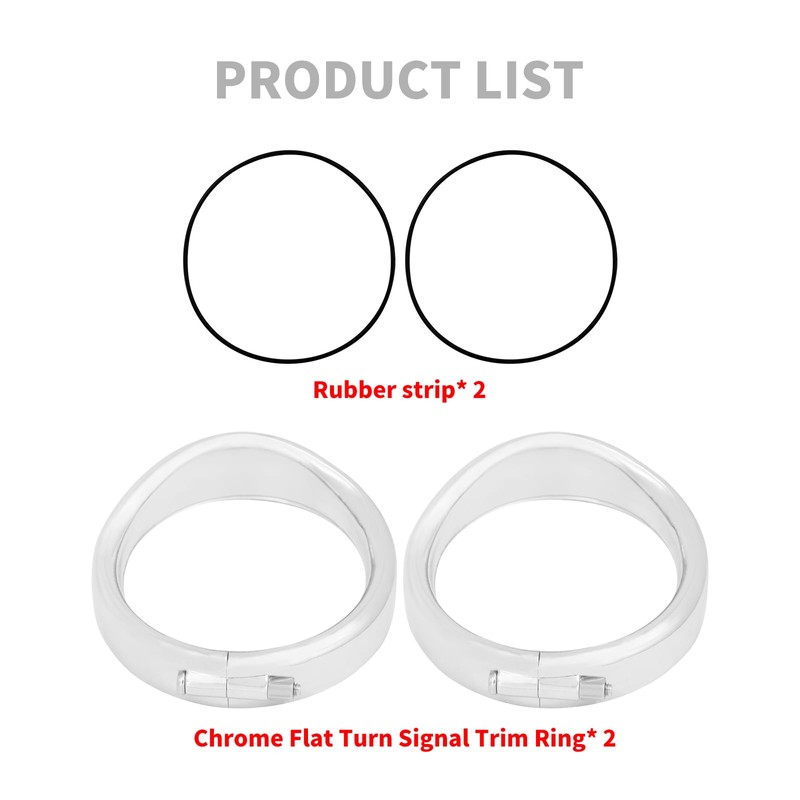 HDBUBALUS Chrome Visor Style Turn Signal Trim Ring Cover Fit