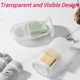 NIOIPXA Travel Soap Container with Silicone Brush - Portable Soap Dish and Holder for Bar Soap, Ideal Soap Case for Traveling (1,White)