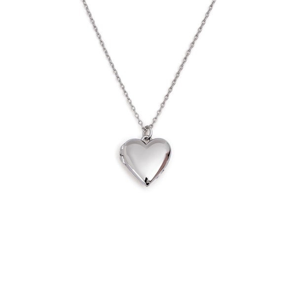 SINGULARU - Open Heart Necklace Brass Rhodium Plating Jewelry for