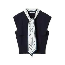 Snidel SWNT254046 Women's Tie Set No Knit Pullover, navy, Free size