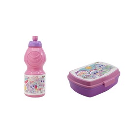 ALMACENESADAN, 5006 Reinbow 400ml Sports Bottle and Rectangular Multicolour Sandwich Maker Reusable BPA Free