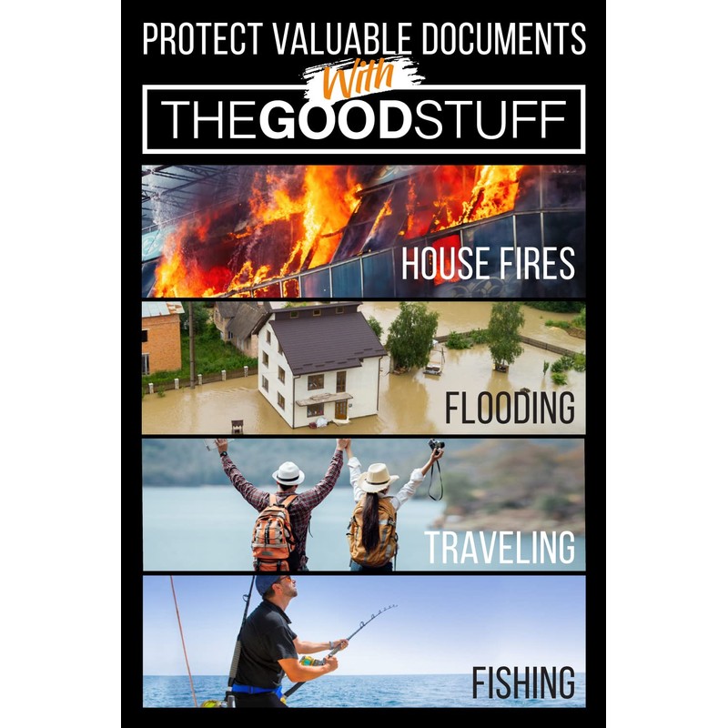 The Good Stuff Fireproof Document Box for Legal Documents, Passports,